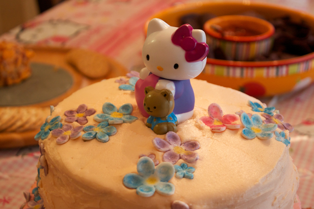 Top of Hello Kitty Cake
