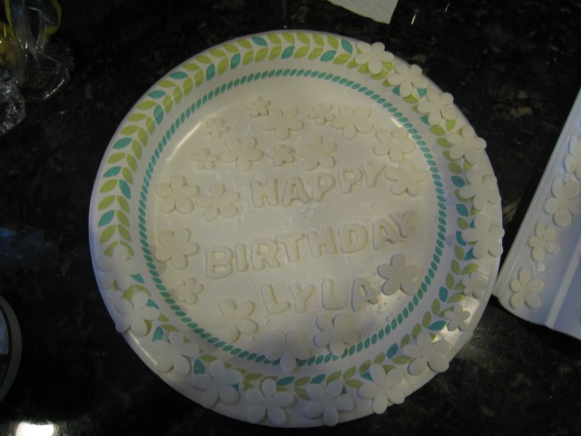 Flowers and Birthday Message on Plate